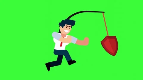 Businessman Chasing Shield Stock Footage 319408903