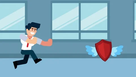 Businessman Chasing Shield Vídeos de archivo 324960363