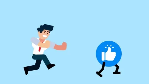 Businessman Chasing Walking Like Button Illustration Stock Footage 322073084