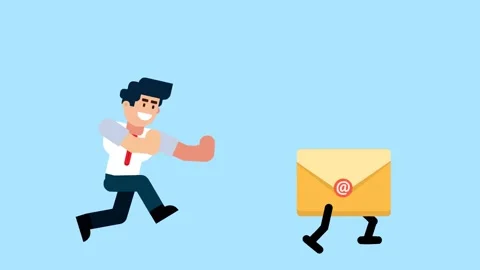Businessman Chasing Walking Email Envelope Illustration Stock Footage 322108267