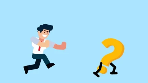 Businessman Chasing Walking Question Mark Illustration Vídeos de archivo 322512823