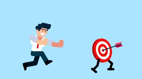 Businessman Chasing Walking Target Illustration Video stock 322691925