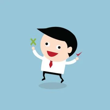 Businessman check mark, vector EPS10. Stock Illustration