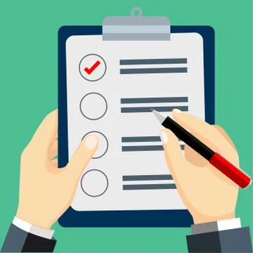 Businessman checked list-Vector Flat Design Stock Illustration
