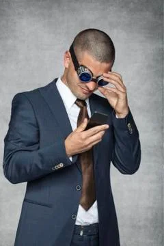 Businessman checking email Stock Photos