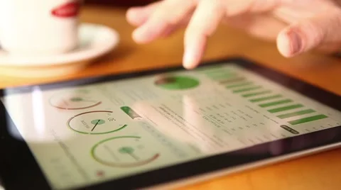 Businessman Checking Finances on Ipad - Tablet PC Stock-Footage 40257874