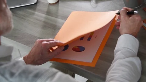 Businessman checking financial report Stock Footage 108968633