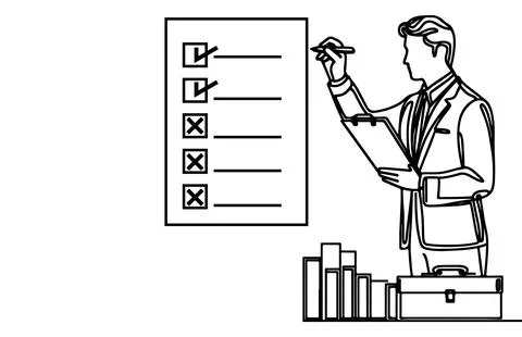 Businessman, checking Illustrazione stock