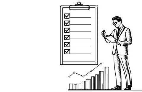 Businessman, checking Stock Illustration