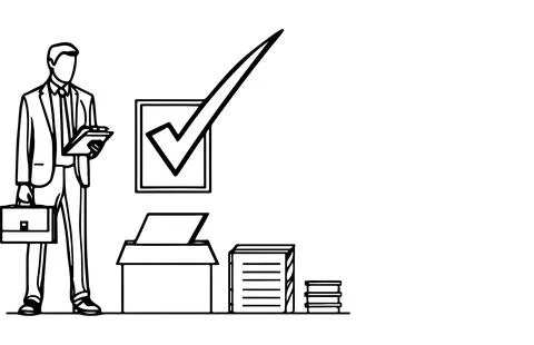 Businessman, checking Stock Illustration