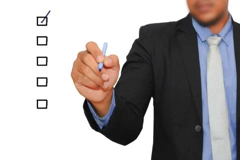 Businessman checking on list Stock Illustration