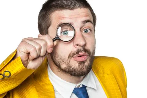 Businessman checking thoroughly all data Stock Photos