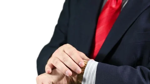 Businessman checking time. Stock Footage 8600671