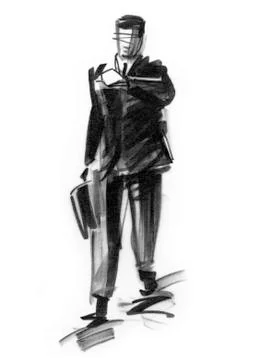 Businessman checking watch Illustrazione stock