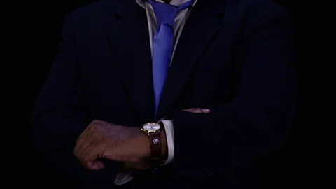 Businessman checks the Time Video stock 128222626