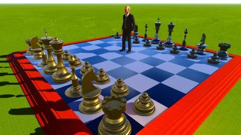 Businessman on chess board Stock-Illustration