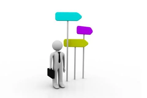Businessman before a choice Illustrazione stock