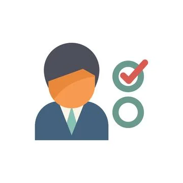 Businessman choosing right answer from checklist Stock Illustration