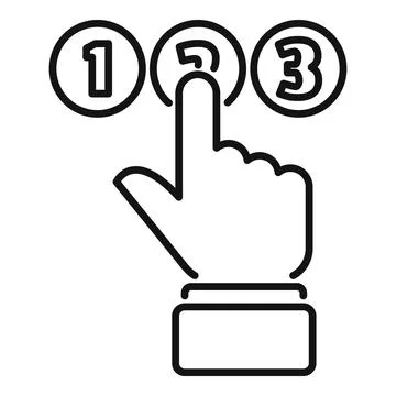 Businessman choosing second option from three numbered buttons Stock Illustration