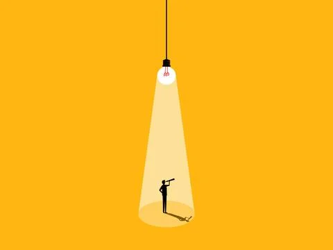 Businessman with a clear vision. vector Illustrazione stock