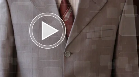 Businessman clicks play button card map business communication Stock Footage 58640905
