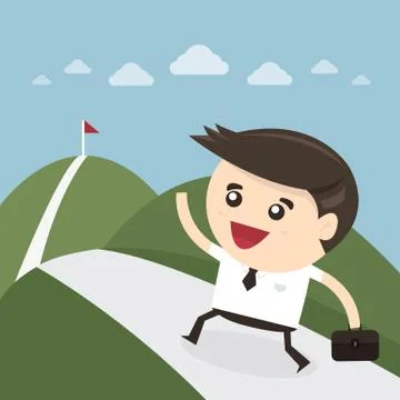 Businessman climbing on the mountain, commitment concept 스톡 일러스트
