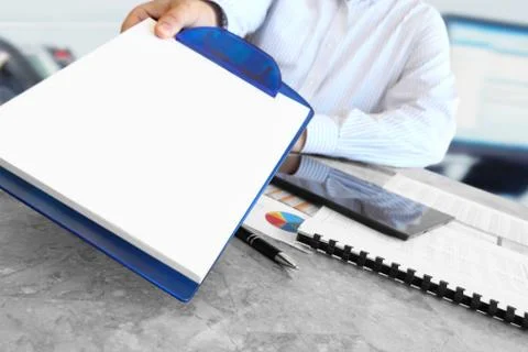 Businessman with Clipboard Stock Photos