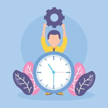 Businessman clock creativity Stock Illustration