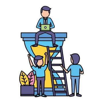 Businessman clock time work 스톡 일러스트