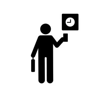 Businessman clock work card presentation icon. Element of businessman pictogram 스톡 일러스트