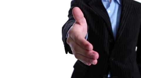 Businessman close for handshake Stock Footage 7392472