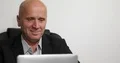 Businessman Close Image Accessing Social Media Internet Web Pages Smiling Happy 4k or 4k+ Resolution