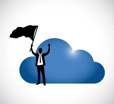 Businessman cloud computing success icon illustration 库存插图