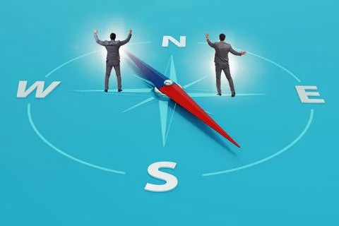 Businessman with compass looking for direction Stock Photos