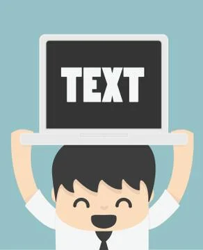 Businessman with computer Stock Illustration