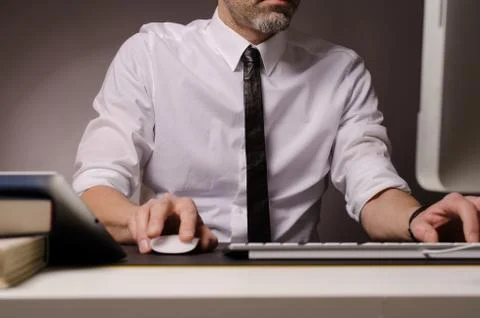 Businessman on a computer Stock Photos