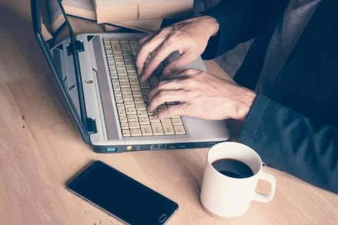 Businessman a computer Stock Photos