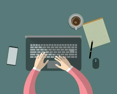 Businessman with computer. Vector EPS 10. Stock Illustration