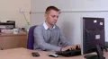 Businessman concentrating at work HD Footage