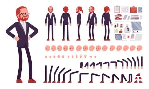 Businessman construction set Stock Illustration
