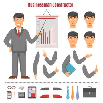 Businessman constructor set Stock Illustration