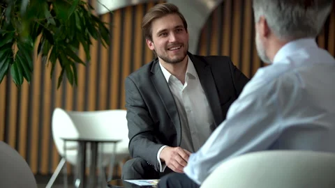 Businessman consult client about contract explain startup give advice at meeting Stock Footage 201255568