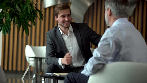 Businessman consult client about contract explain startup give advice at meeting Stock Footage 201255888
