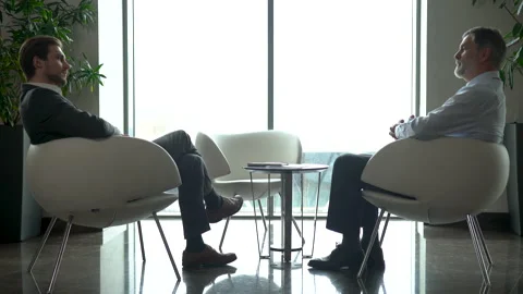 Businessman consult client about contract explain startup give advice at meeting Stock Footage 201256861