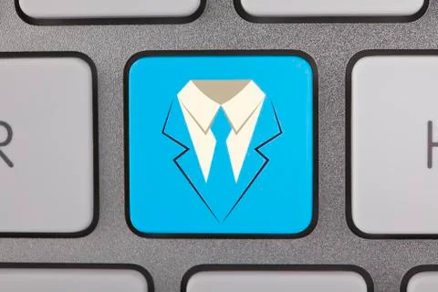 Businessman Contact Us Button Stock Illustration
