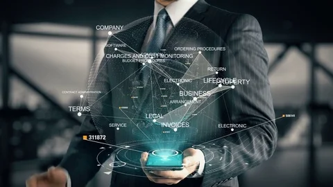 Businessman with Contract Administration Stock Footage 79077228