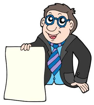 Businessman with contract Stock Illustration