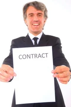 Businessman with contract Stock Photos