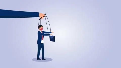 Businessman controlled from above like a puppet Stock Footage 158468253