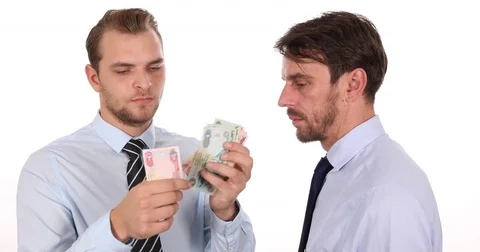 Businessman Count Emirati Dirham Banknotes Money Foreign Exchange Rates Concept Stock Footage 70228338